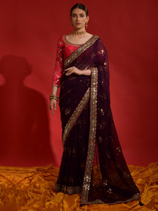 Sareemall Embellished Bollywood Georgette Saree