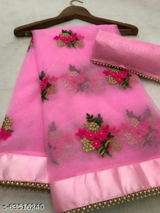 TANVI DESIGNER Embroidered Bollywood Net Saree