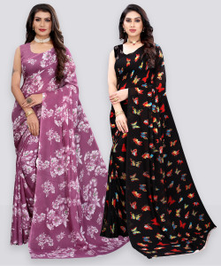 Samah Geometric Print, Printed Bollywood Georgette Saree