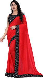 Aadishakti Fashion Solid/Plain Bollywood Art Silk Saree