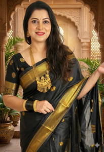 AAYATFABRICS Woven Banarasi Cotton Silk Saree