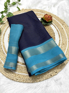 NAJU Printed Mysore Silk Blend, Jacquard Saree