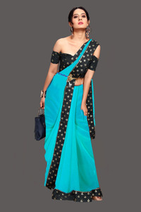Queen worth Solid/Plain Bollywood Georgette Saree