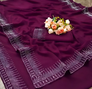 Banarasi wala Solid/Plain Bollywood Georgette Saree