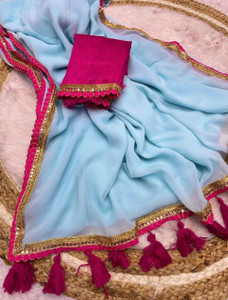 Arpita Fashion Solid/Plain Bollywood Georgette Saree