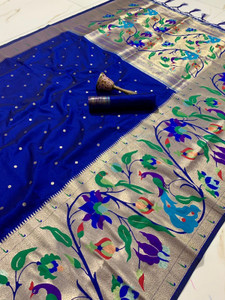 HouseOfCommon Self Design Paithani Cotton Silk Saree