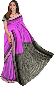 Kingdomsaree Temple Border Sambalpuri Art Silk Saree