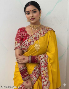 Rajvi Enterprise Printed Bollywood Silk Blend Saree