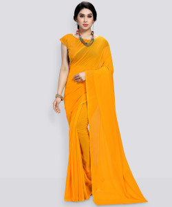 ANAND Solid/Plain Daily Wear Georgette Saree