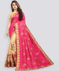 b bella creation Embroidered Bollywood Silk Blend Saree