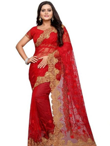 FINERFLY Embroidered Bollywood Net Saree