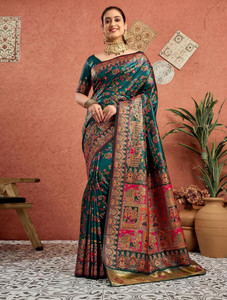 Tasrika Woven, Embellished Banarasi Jacquard, Pure Silk Saree