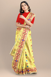 cloud vastra Woven Jamdani Cotton Blend Saree