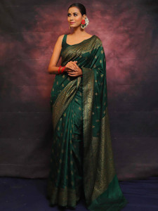 JIADIA Woven Banarasi Jacquard, Art Silk Saree