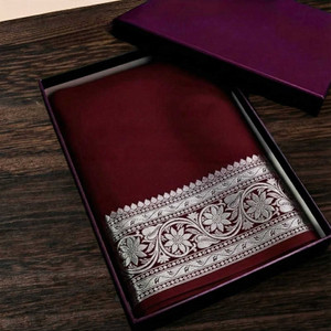 GS creation Woven Banarasi Satin Saree