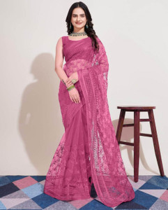 NIYANTAKSH Embroidered Bollywood Net Saree