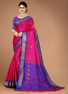 Fab Silk Embroidered Paithani Cotton Silk Saree