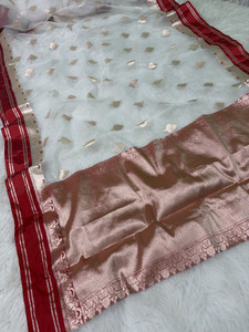 Arfabrics Woven Banarasi Muslin Saree