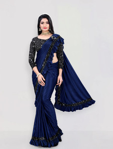 MIJAASHREE Embellished Bollywood Lycra Blend Saree