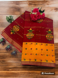 KRISHNA NX Embellished Daily Wear Pure Cotton Saree