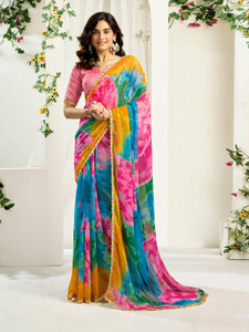 kumawat creation Printed Bandhani Georgette Saree