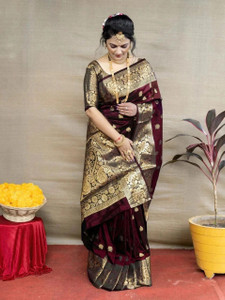 Progetto Woven Banarasi Art Silk, Silk Blend Saree