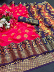 GDN FASHION Woven Banarasi Jacquard Saree