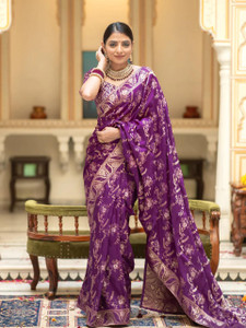 SHREE GHANSHYAM FASHION Self Design, Woven, Embellished, Printed Kanjivaram Cotton Silk, Jacquard Saree