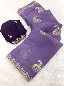 KANDORA Embroidered Bollywood Georgette Saree