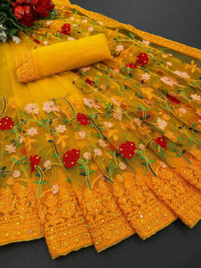 OFLINE SELECTION Embroidered Bollywood Net Saree