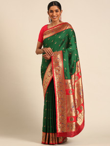 Tasrika Woven Paithani Cotton Silk Saree