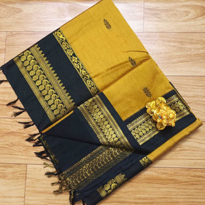 gadwal Embroidered Banarasi Cotton Blend Saree