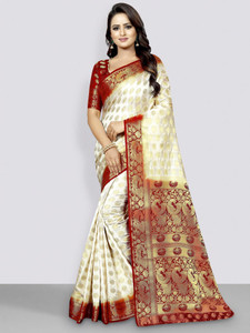 Perfect Wear Self Design Banarasi Cotton Silk, Jacquard Saree