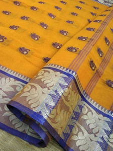 p fashion Solid/Plain Tant Pure Cotton Saree