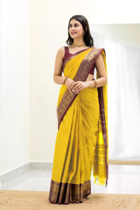 WEYLIN Woven Narayanpet Jacquard, Cotton Silk Saree