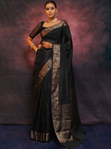 SYNVOZET Woven Banarasi Art Silk, Jacquard Saree