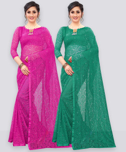 LOROFY Self Design Bollywood Net Saree