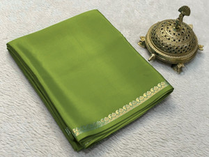 S S CREATION Solid/Plain Mysore Silk Blend Saree