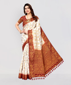 COSBILA FASHION Woven Banarasi Cotton Silk Saree