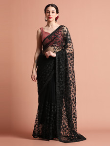 Jaipur Kurti Embroidered Bollywood Net Saree