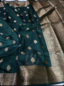 MJFABRICS Woven Banarasi Cotton Silk Saree