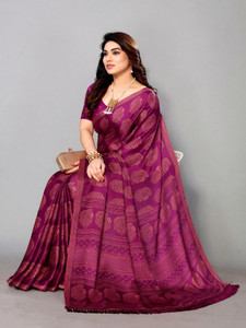 FABMORA Printed, Blocked Printed Daily Wear Chiffon, Georgette Saree