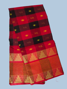 TanaPoren Self Design Tant Pure Cotton Saree