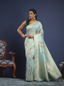 Meena Bazaar Printed Bollywood Tussar Silk Saree