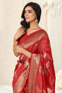MIRCHI FASHION Woven, Embellished Kanjivaram Silk Blend Saree
