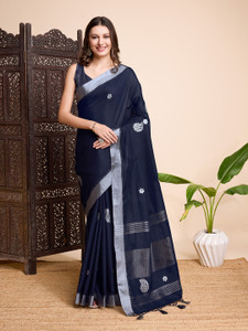 RekhaManiyar Embroidered Bollywood Linen Saree