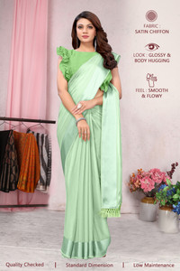 MIRCHI FASHION Solid/Plain Daily Wear Chiffon, Georgette Saree