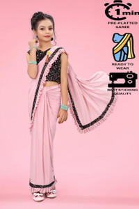 VRAJELLA Embellished Bollywood Lycra Blend Saree