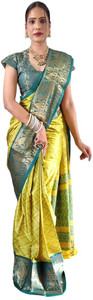 WEYLIN Woven Narayanpet Jacquard, Cotton Silk Saree