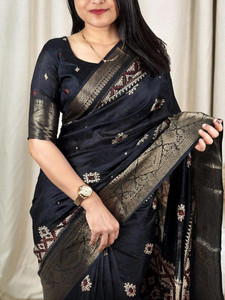 Dhanlaxmi CreationLLP बुना हुआ बॉलीवुड मलमल, जैकर्ड साड़ी